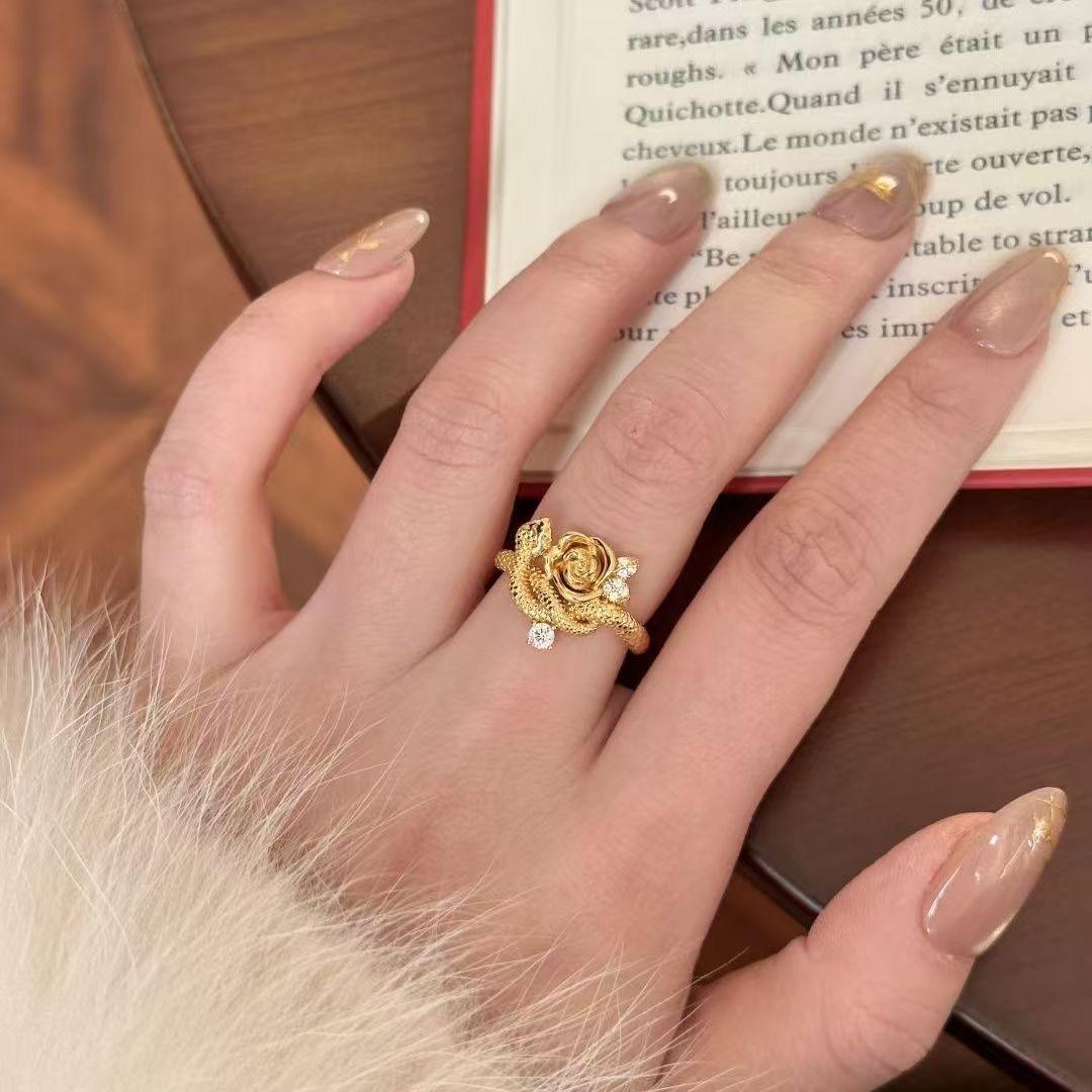 Zodiac Snake Gold Plated ring