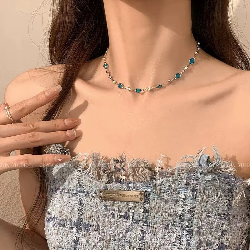 Summer Style Blue Butterfly choker