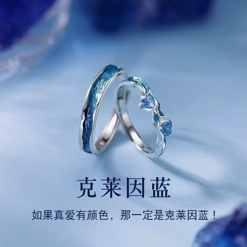 Luxury klein blue Couple Rings